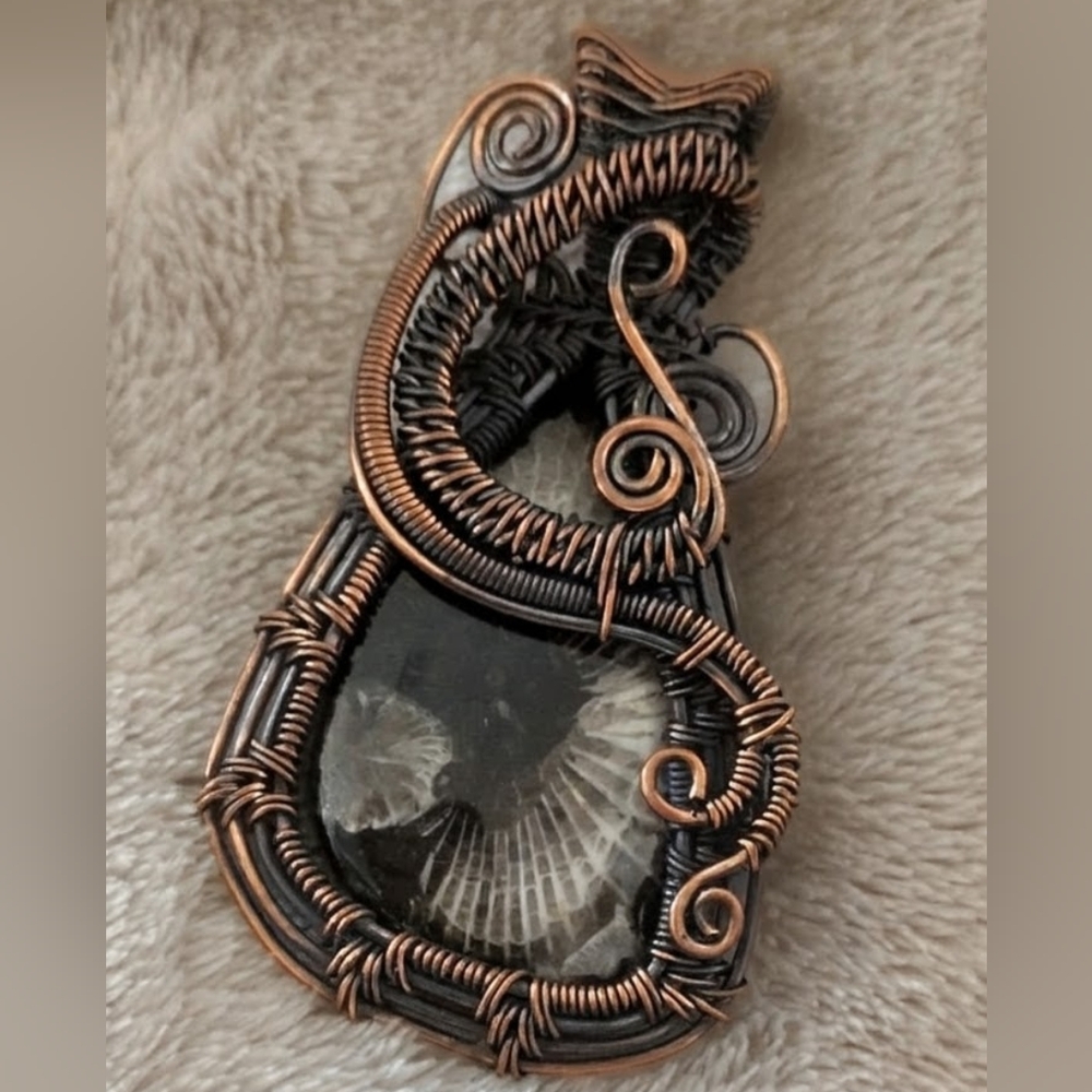 Orthoceras Fossil Wire Wrapped wrapped Pendant